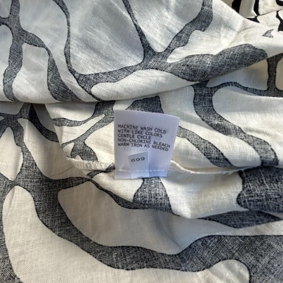 Rachel Zoe Womens White Black Printed Linen Blend Button Down Shirt Plus Size 3X - Picture 5 of 8